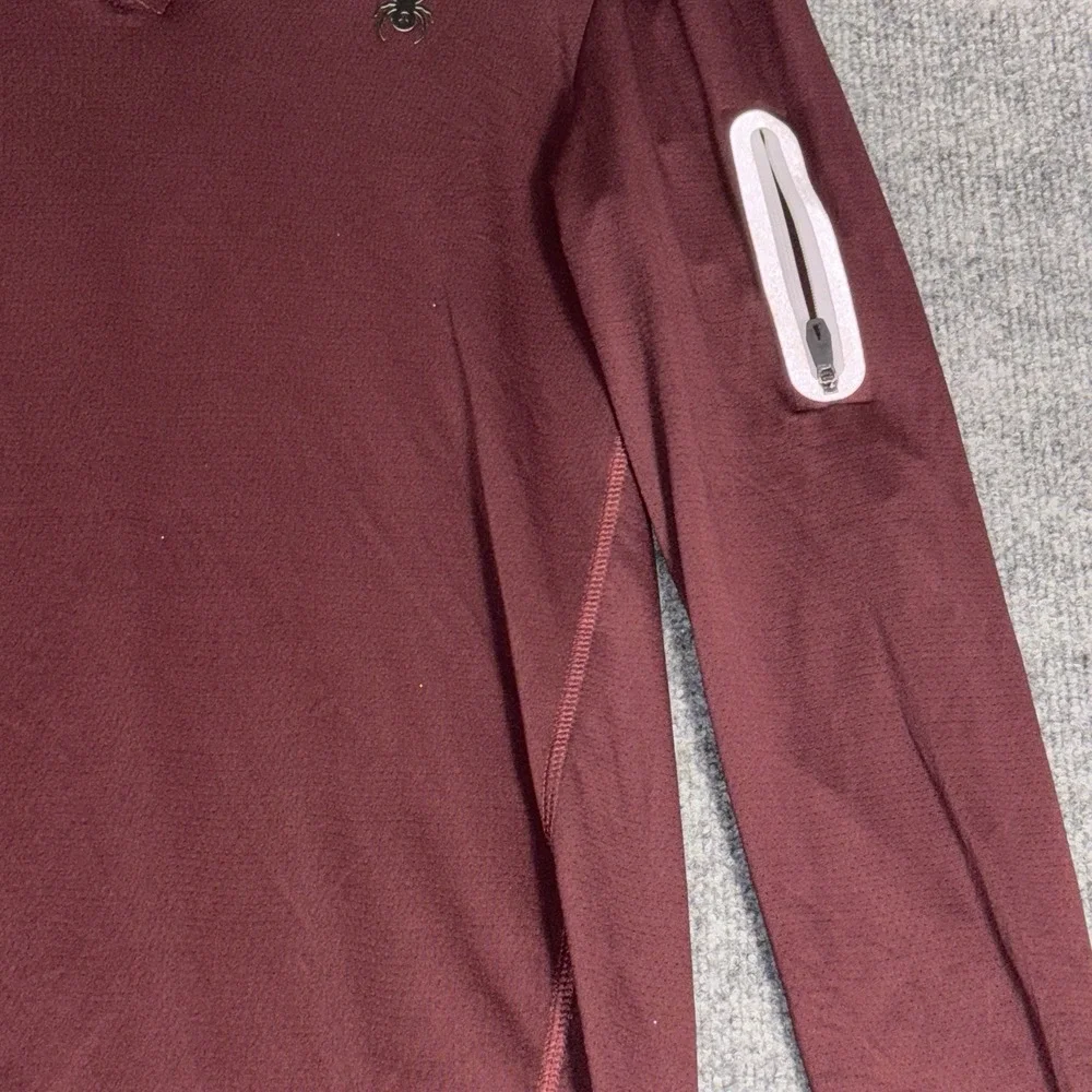 Spyder‎ Pullover Men's Small Burgundy Polyester 1/4 Zip Activewear Training